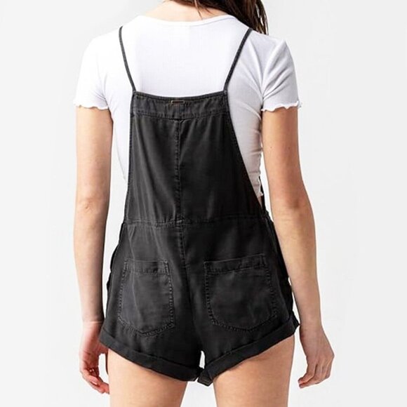 Billabong OFF BLACK Women's Wild Pursuit Short Overall Size Small - Picture 1 of 9